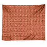 Beige And Red Japanese Pattern Print Tapestry