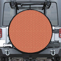 Beige And Red Japanese Pattern Print Tire Cover