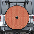 Beige And Red Japanese Pattern Print Tire Cover With Camera Hole
