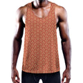 Beige And Red Japanese Pattern Print Men's Workout Tank Top