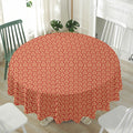 Beige And Red Japanese Pattern Print Waterproof Round Tablecloth