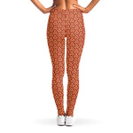 Beige And Red Japanese Pattern Print Women's Leggings