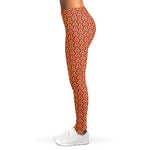 Beige And Red Japanese Pattern Print Women's Leggings