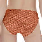 Beige And Red Japanese Pattern Print Women's Panties