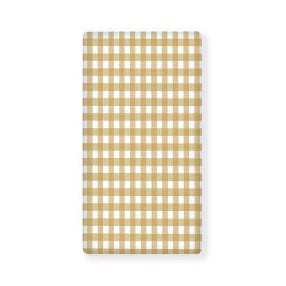 Beige And White Check Pattern Print Baby Crib Sheet