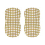 Beige And White Check Pattern Print Bar Stool Covers