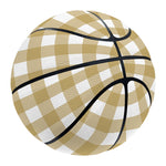 Beige And White Check Pattern Print Basketball