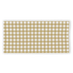 Beige And White Check Pattern Print Beach Towel