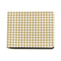 Beige And White Check Pattern Print Bifold Wallet