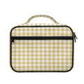 Beige And White Check Pattern Print Briefcase Bible Bag