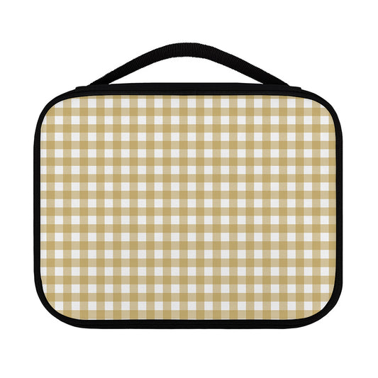 Beige And White Check Pattern Print Classic Bible Case