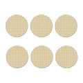 Beige And White Check Pattern Print Coaster Set