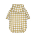 Beige And White Check Pattern Print Dog Zip Up Hoodie