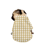 Beige And White Check Pattern Print Dog Zip Up Jacket