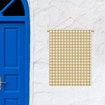 Beige And White Check Pattern Print Garden Flag