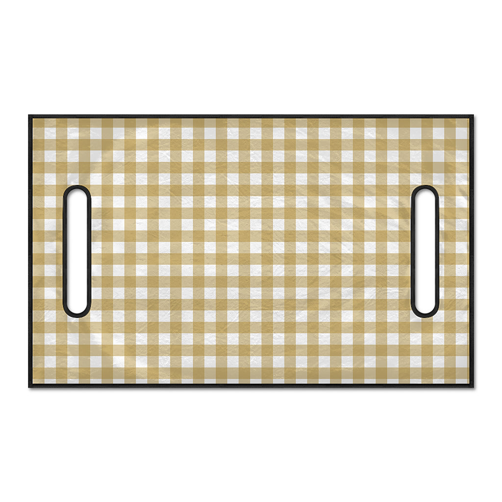 Beige And White Check Pattern Print Golf Cart Seat Cover