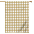 Beige And White Check Pattern Print House Flag