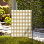 Beige And White Check Pattern Print House Flag