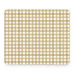 Beige And White Check Pattern Print Mouse Pad