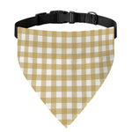 Beige And White Check Pattern Print Over The Collar Dog Bandana