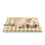 Beige And White Check Pattern Print Pet Cooling Mat Cover