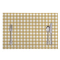Beige And White Check Pattern Print Placemat