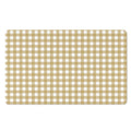 Beige And White Check Pattern Print Polyester Doormat