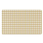 Beige And White Check Pattern Print Polyester Doormat