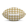 Beige And White Check Pattern Print Rugby Ball