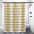 Beige And White Check Pattern Print Shower Curtain