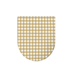 Beige And White Check Pattern Print Toilet Lid Cover