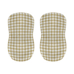 Beige And White Gingham Pattern Print Bar Stool Covers