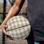Beige And White Gingham Pattern Print Basketball