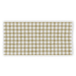 Beige And White Gingham Pattern Print Beach Towel