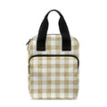 Beige And White Gingham Pattern Print Bible Tote Bag