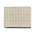 Beige And White Gingham Pattern Print Bifold Wallet