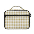 Beige And White Gingham Pattern Print Briefcase Bible Bag