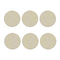 Beige And White Gingham Pattern Print Coaster Set