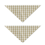 Beige And White Gingham Pattern Print Dog Bandana