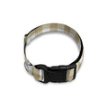 Beige And White Gingham Pattern Print Dog Collar