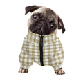 Beige And White Gingham Pattern Print Dog Zip Up Jacket