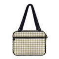 Beige And White Gingham Pattern Print Double Strap Bible Bag