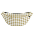 Beige And White Gingham Pattern Print Fanny Pack