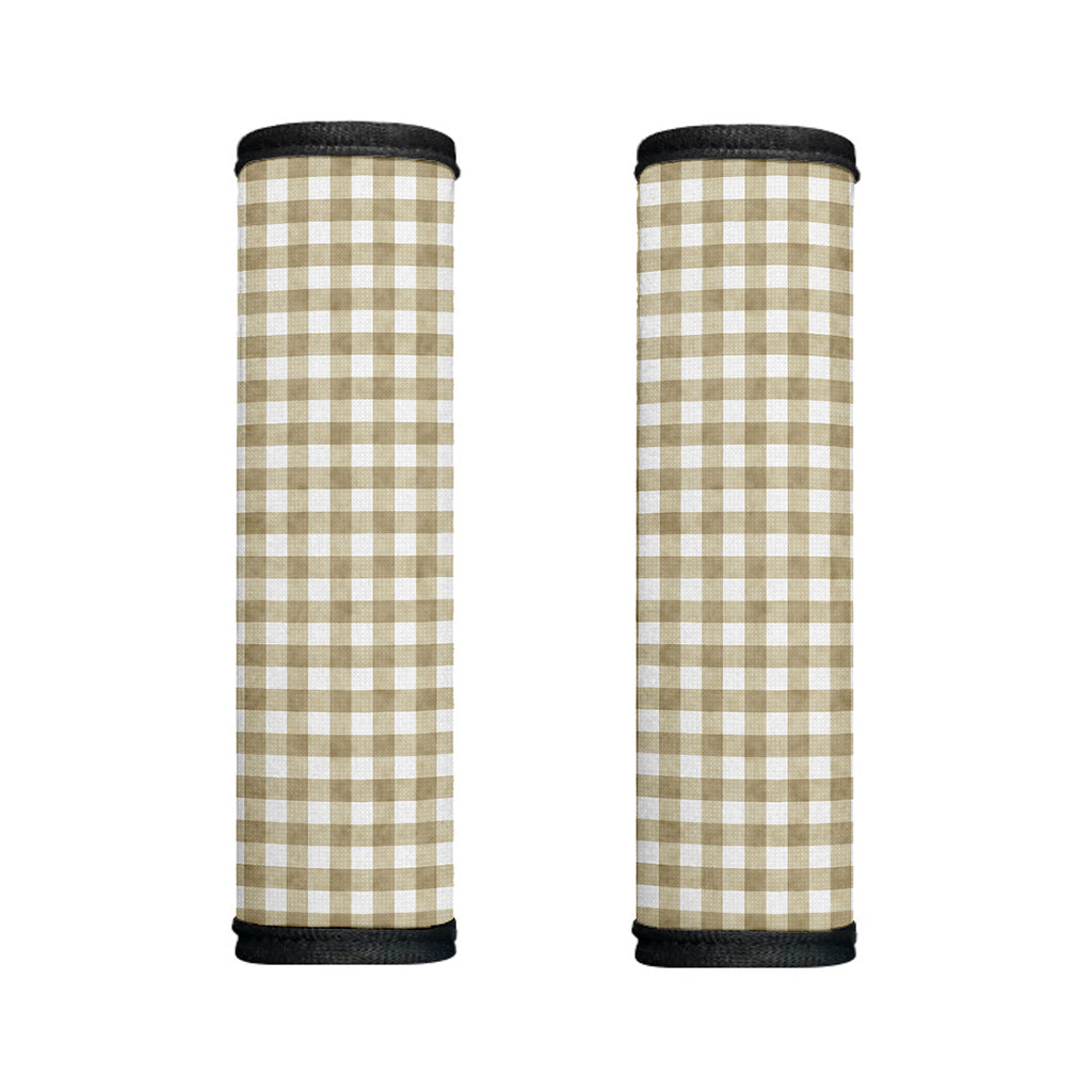 Beige And White Gingham Pattern Print Handle Covers