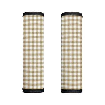 Beige And White Gingham Pattern Print Handle Covers