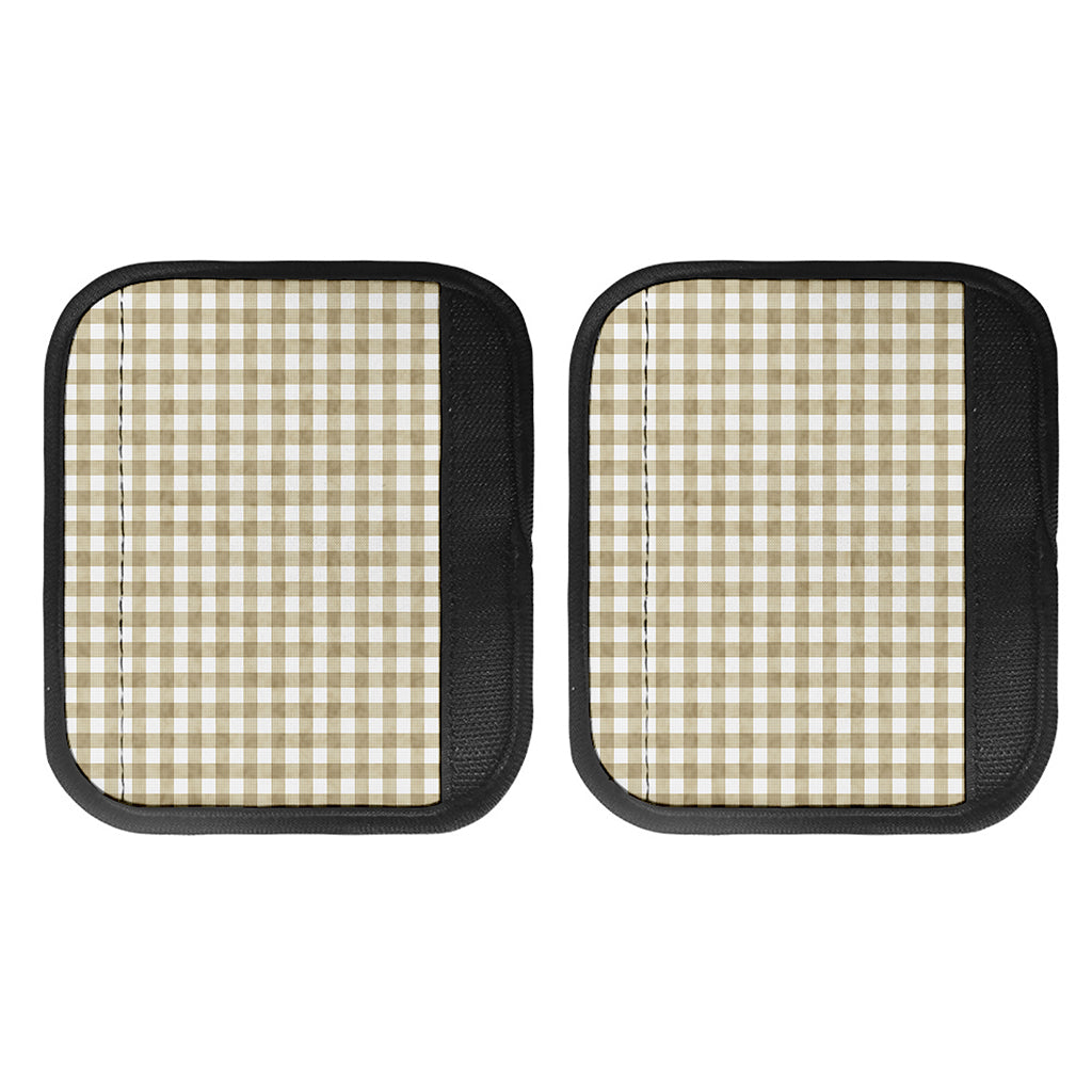 Beige And White Gingham Pattern Print Handle Covers