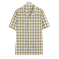 Beige And White Gingham Pattern Print Hawaiian Shirt