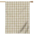Beige And White Gingham Pattern Print House Flag
