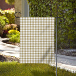 Beige And White Gingham Pattern Print House Flag