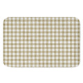 Beige And White Gingham Pattern Print Indoor Door Mat